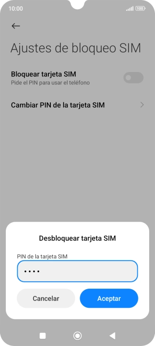 Introduce tu código PIN y pulsa Aceptar.