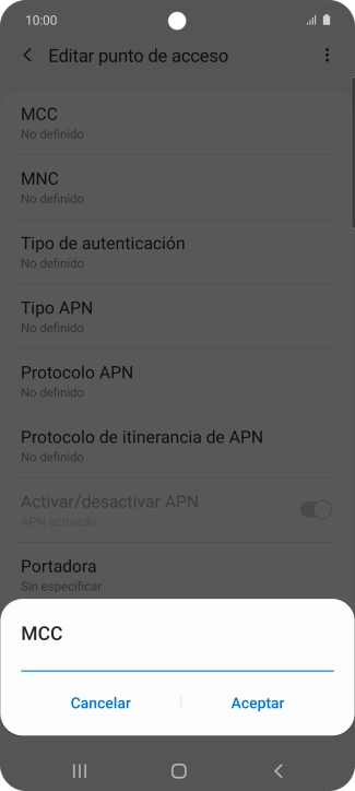 Introduce 214 y pulsa Aceptar.