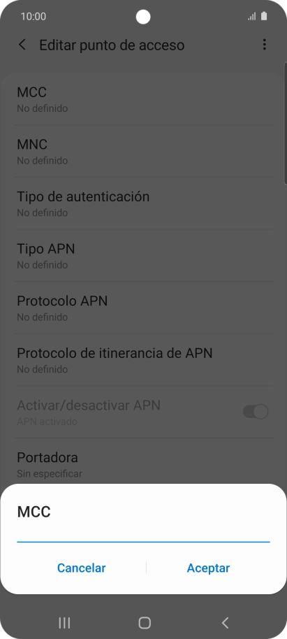 Introduce 214 y pulsa Aceptar.