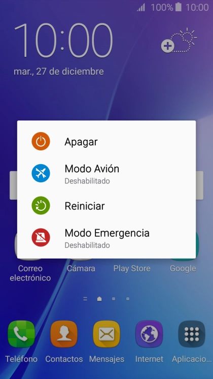 Pulsa Modo Avión para activar o desactivar el modo de avión.