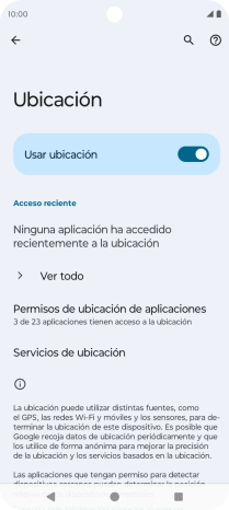 Pulsa Permisos de ubicación de aplicaciones.
