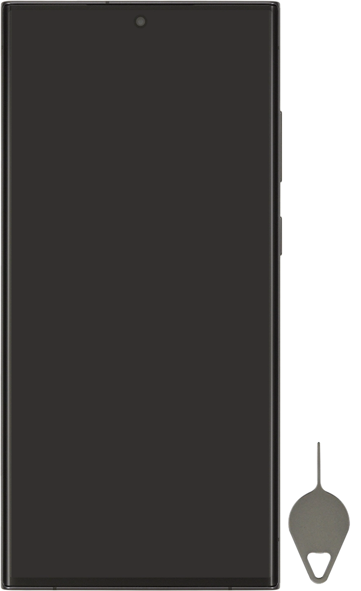 Busca la herramienta de apertura del contenedor de la tarjeta SIM.