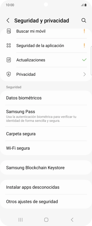 Pulsa Otros ajustes de seguridad.