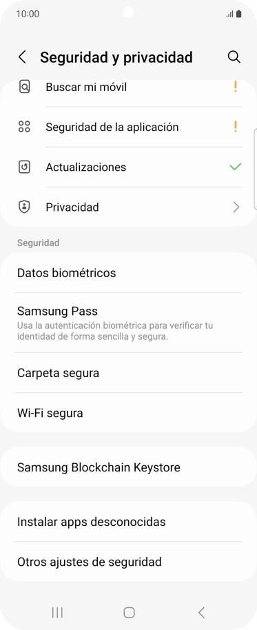 Pulsa Otros ajustes de seguridad.