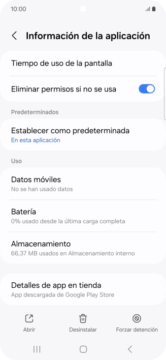Pulsa Almacenamiento.