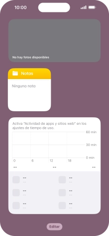 Pulsa el grupo de widgets deseado durante unos instantes.