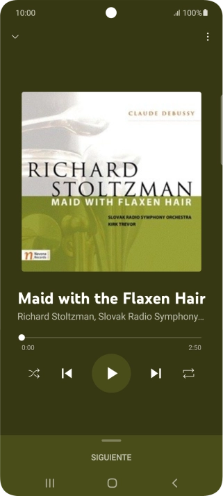 Pulsa la flecha hacia la derecha para ir al archivo de música siguiente.