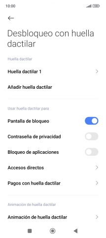 Pulsa  el indicador junto a los ajustes deseados para activarlos o desactivarlos.