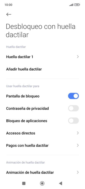 Pulsa  el indicador junto a los ajustes deseados para activarlos o desactivarlos.