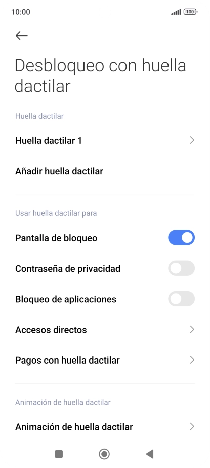 Pulsa  el indicador junto a los ajustes deseados para activarlos o desactivarlos.