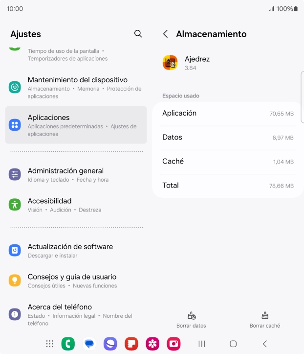 Pulsa Borrar caché.