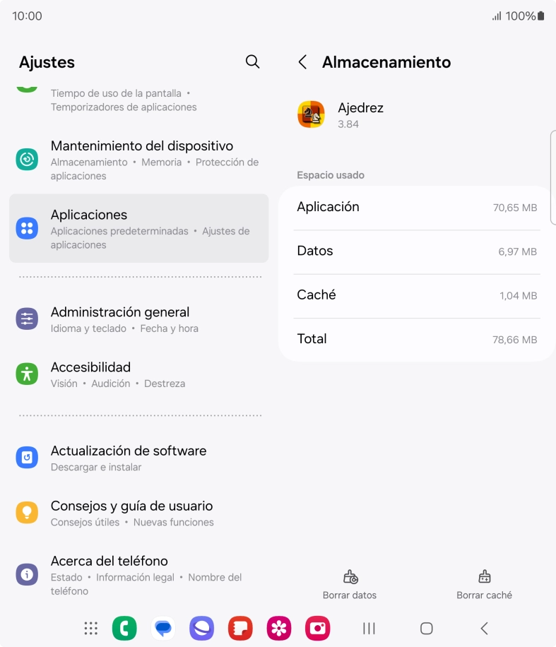Pulsa Borrar caché.