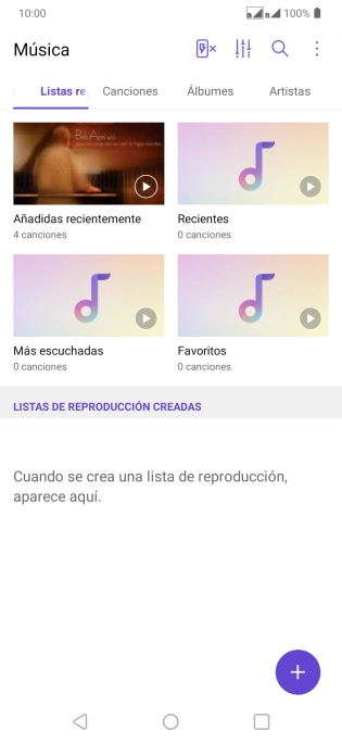 Pulsa una categoría y desplázate al archivo de música deseado.