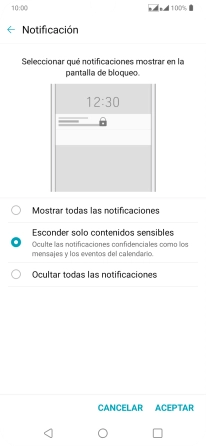 Pulsa en el campo junto al ajuste deseado.