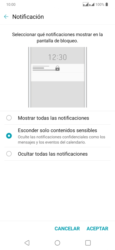 Pulsa en el campo junto al ajuste deseado.