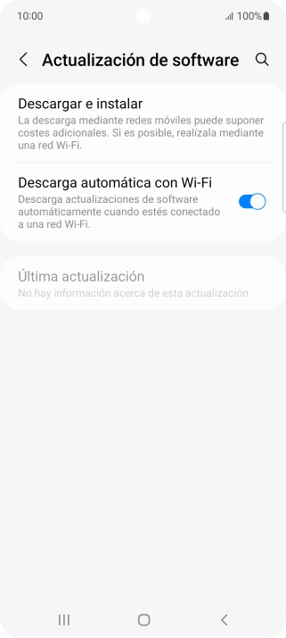 Pulsa Descargar e instalar. Si hay una versión de software nueva disponible, aparecerá ahora en la pantalla. Sigue las indicaciones de la pantalla para actualizar el software del teléfono.