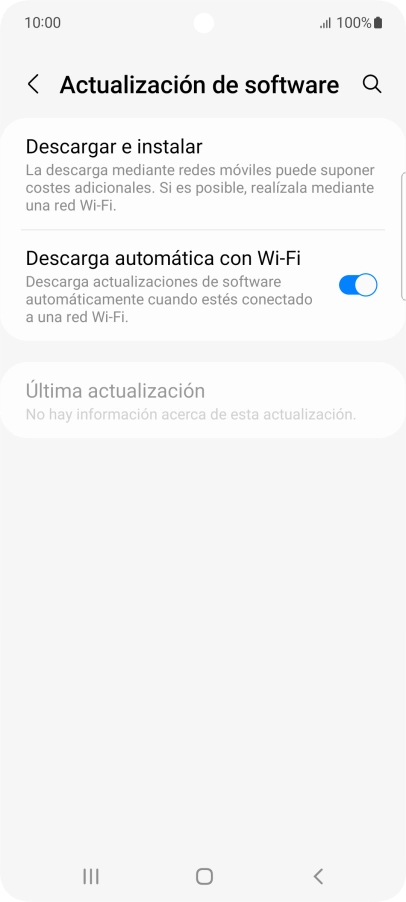 Pulsa Descargar e instalar. Si hay una versión de software nueva disponible, aparecerá ahora en la pantalla. Sigue las indicaciones de la pantalla para actualizar el software del teléfono.