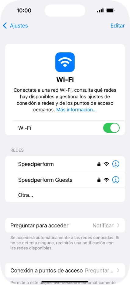 Pulsa la red wifi deseada e introduce la contraseña de esta red.