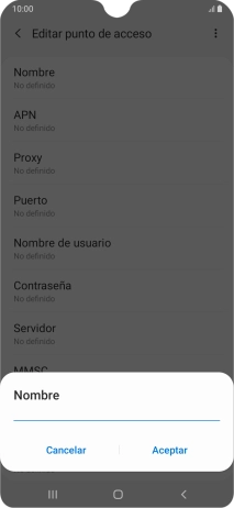 Introduce Vodafone Internet y pulsa Aceptar.