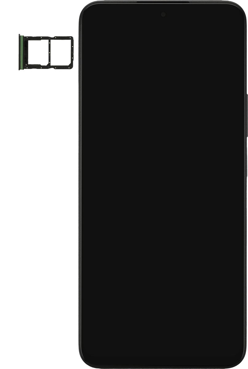 Gira la tarjeta SIM de modo que la esquina biselada de la tarjeta coincida con la esquina biselada del primer contenedor. A continuación insértala en el contenedor.