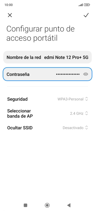 Pulsa Contraseña e introduce una contraseña.
