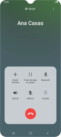 Pulsa el icono de finalizar llamada.