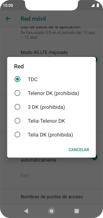 Pulsa la red deseada.