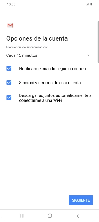 Si aparece en la pantalla esta imagen, tu cuenta de correo electrónico ha sido reconocida y configurada automáticamente. Sigue las indicaciones de la pantalla para introducir más información y terminar la configuración.