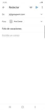 Pulsa en el campo de escritura  y escribe el texto del correo electrónico.