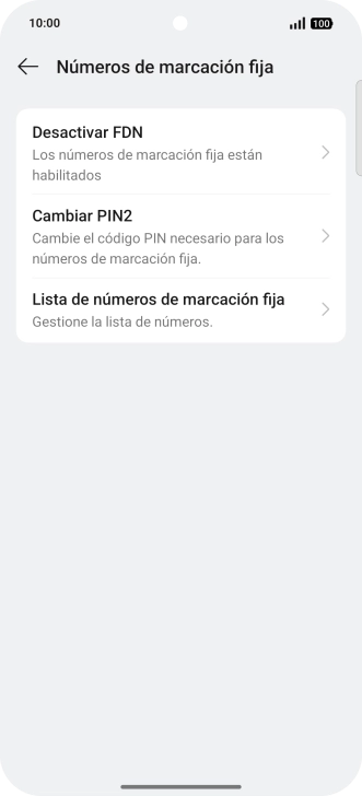 Pulsa Desactivar FDN.