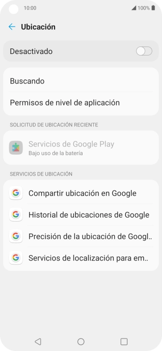Pulsa el indicador para activar o desactivar la función.