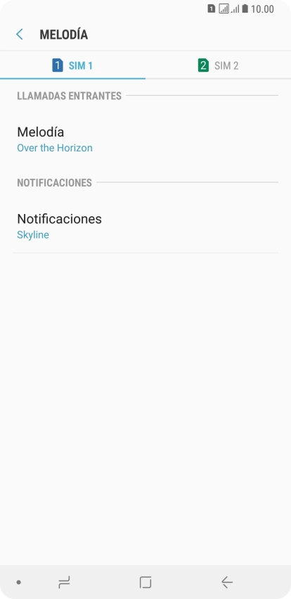 Pulsa la tarjeta SIM deseada.