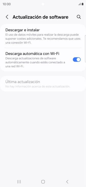 Pulsa Descargar e instalar. Si hay una versión de software nueva disponible, aparecerá ahora en la pantalla. Sigue las indicaciones de la pantalla para actualizar el software del teléfono.
