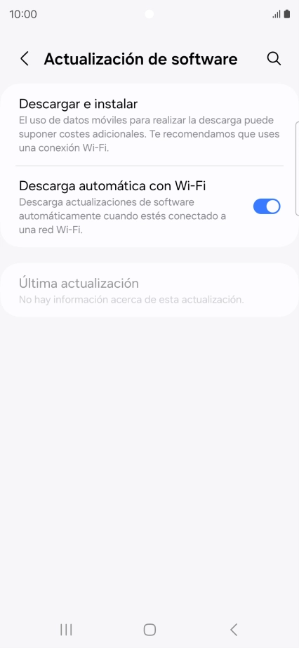 Pulsa Descargar e instalar. Si hay una versión de software nueva disponible, aparecerá ahora en la pantalla. Sigue las indicaciones de la pantalla para actualizar el software del teléfono.