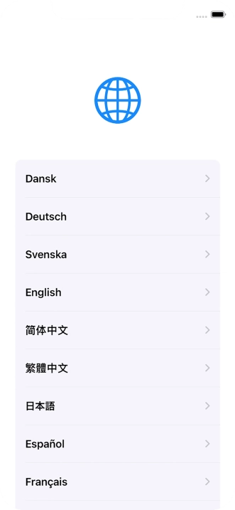 Pulsa el idioma deseado.