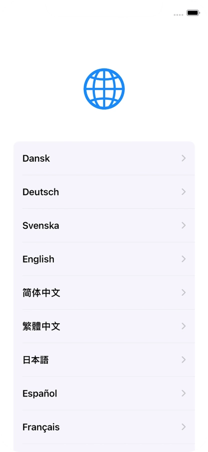 Pulsa el idioma deseado.