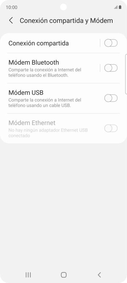 Pulsa Conexión compartida.