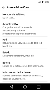 Pulsa Actualizar SW. Si hay una versión de software nueva disponible, aparecerá ahora en la pantalla. Sigue las indicaciones de la pantalla para actualizar el software del teléfono.