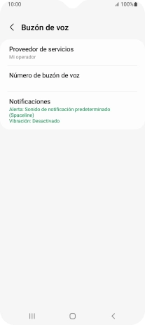 Pulsa Número de buzón de voz.