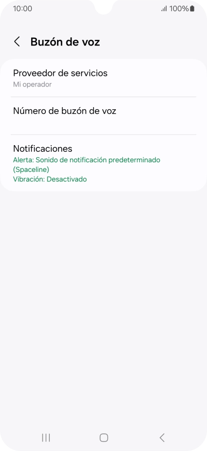 Pulsa Número de buzón de voz.