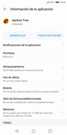 Pulsa Almacenamiento.