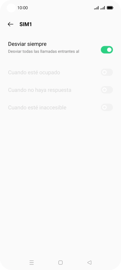 Pulsa el indicador  junto al tipo de desvío deseado.