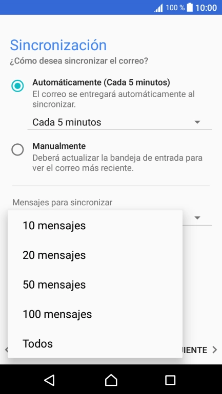 Pulsa el ajuste deseado.