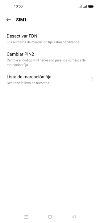 Pulsa Desactivar FDN.