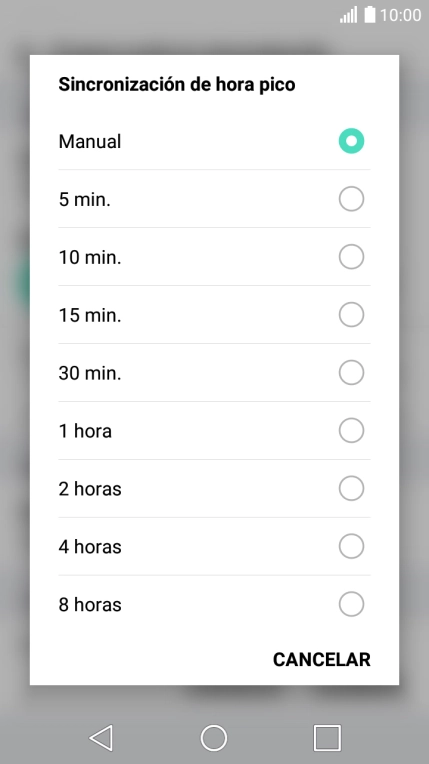 Pulsa el ajuste deseado.