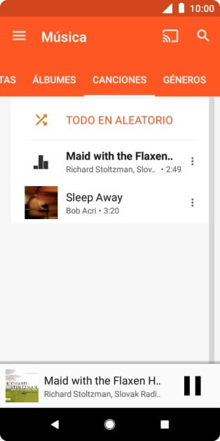 Pulsa el título de la canción en la parte inferior de la pantalla.