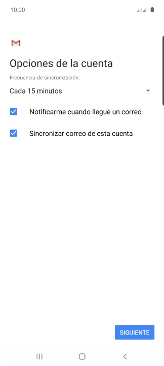 Si aparece en la pantalla esta imagen, tu cuenta de correo electrónico ha sido reconocida y configurada automáticamente. Sigue las indicaciones de la pantalla para introducir más información y terminar la configuración.