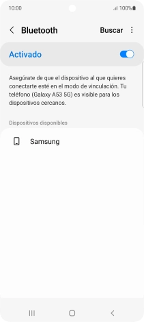 Pulsa el dispositivo Bluetooth deseado y sigue las indicaciones de la pantalla para vincular el dispositivo al teléfono.