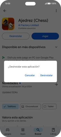 Pulsa Desinstalar.