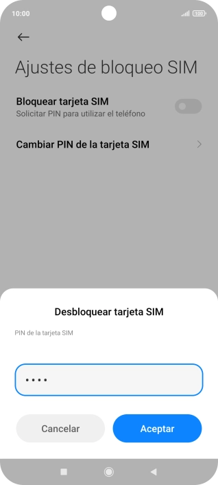 Introduce tu código PIN y pulsa Aceptar.